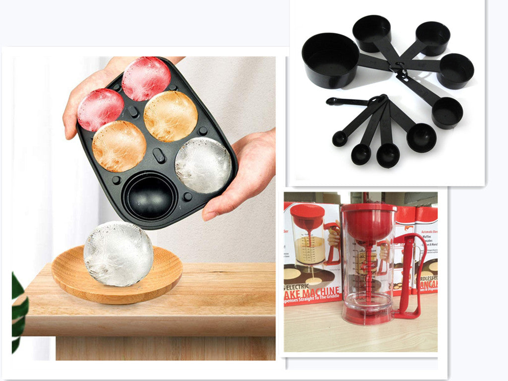 Silicone Ice Cube Tray for Whiskey and Frozen Drinks - 4 or 6 Balls Sets