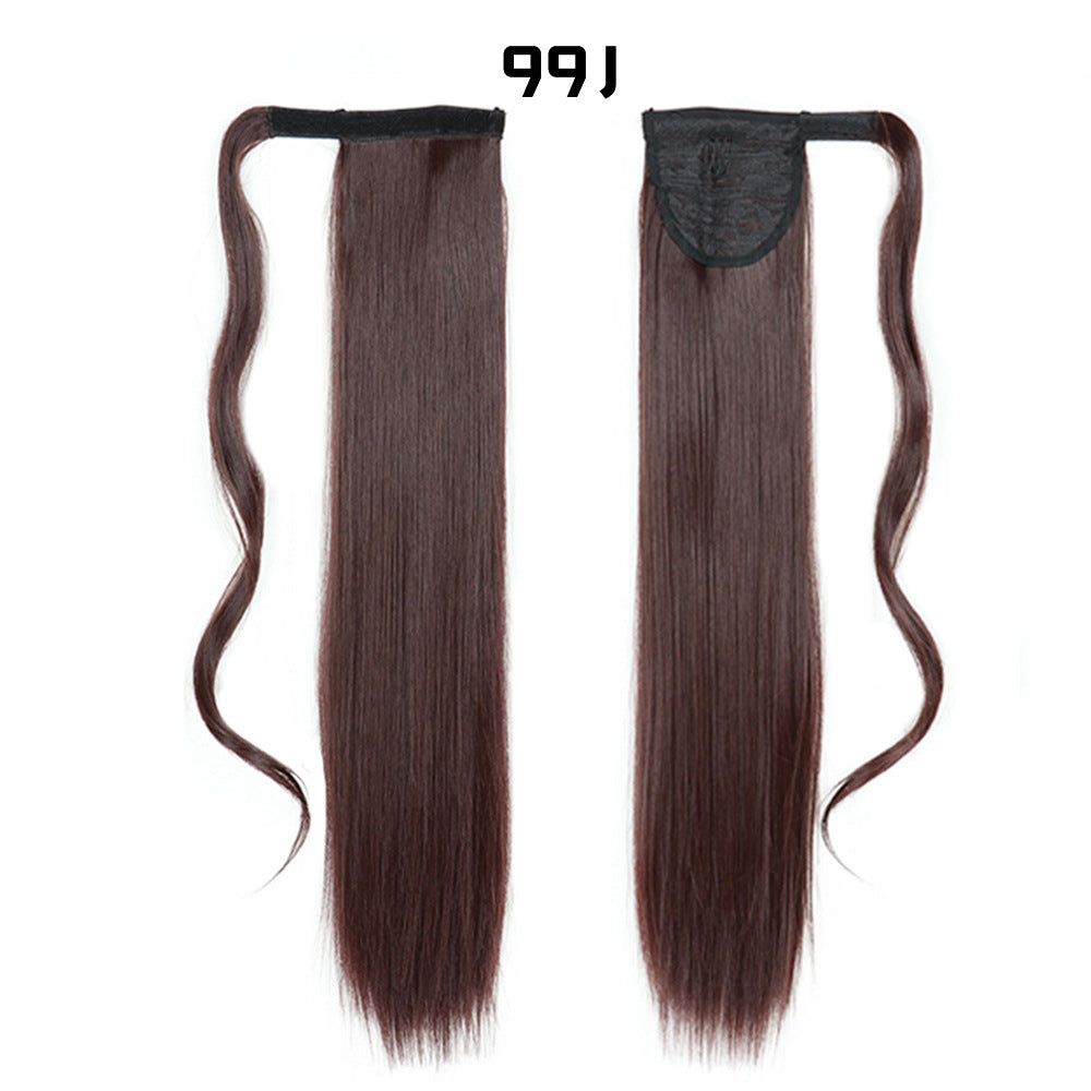 Long Straight Synthetic Hair Velcro Ponytail - Multiple Colors