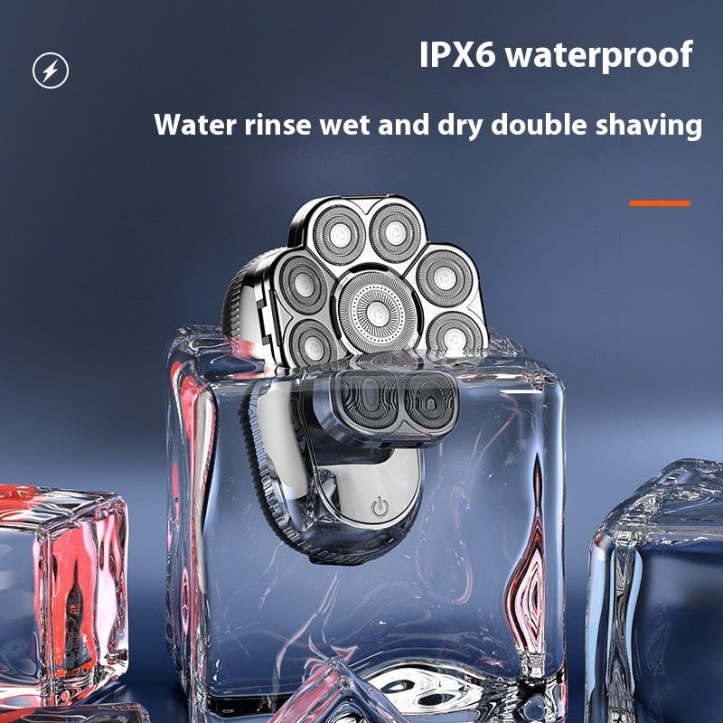 6-in-1 Men's Electric Shaver with LED Display - Silver