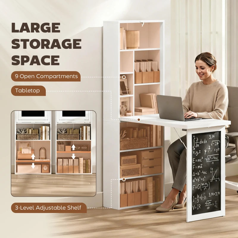 Fold-out Convertible Office Desk, Wall Mount Computer Desk With