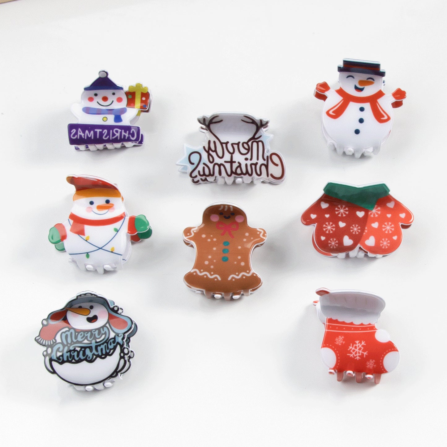Christmas-Themed Hair Clips Snowman Cookie Hair Accessories for Women