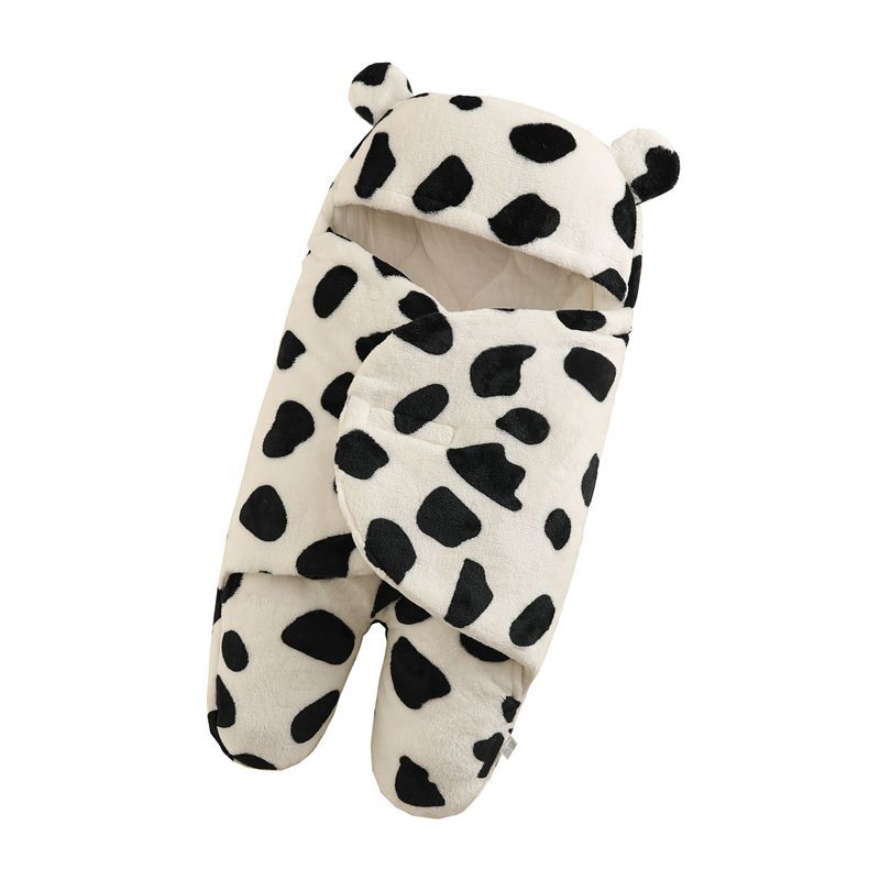 Baby Sleeping Bag with Cartoon Prints, Thick Flannel Swaddle for Newborns