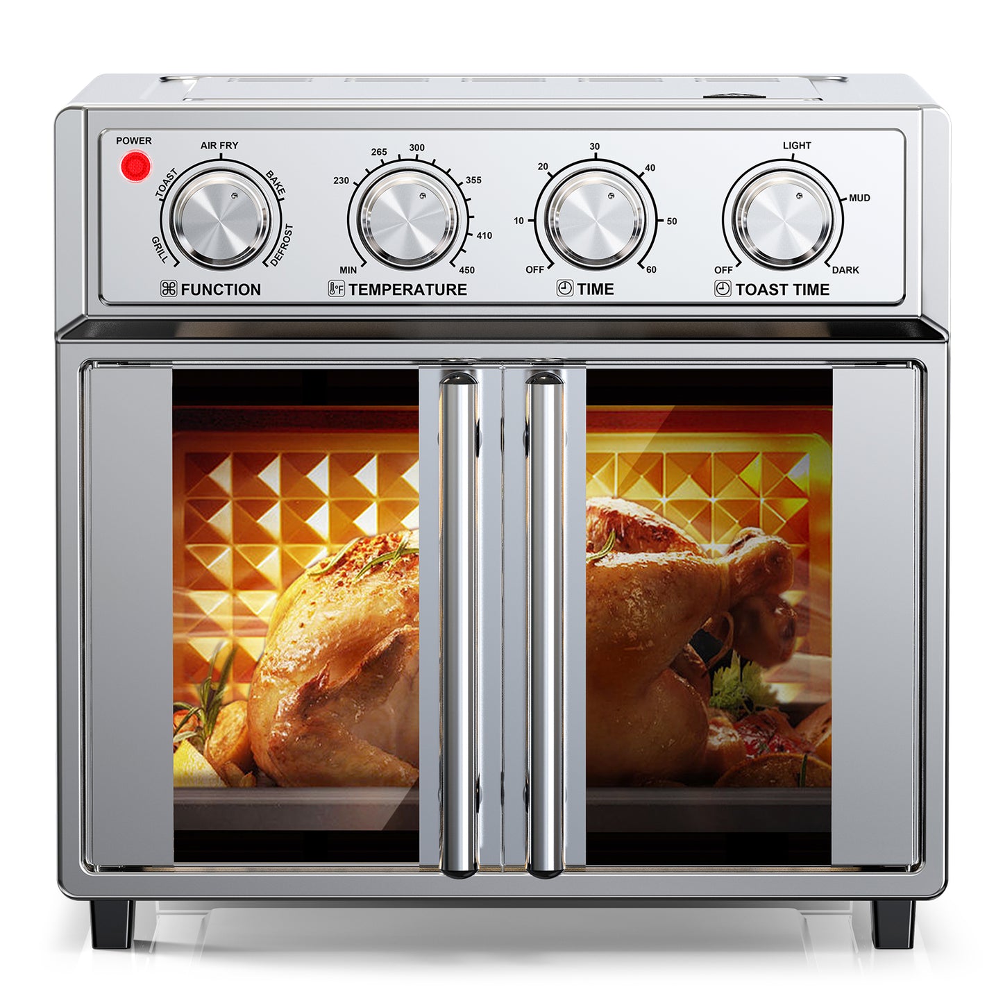 26L Multifunction Air Fryer Toaster Oven - 6 Slices, 1700W