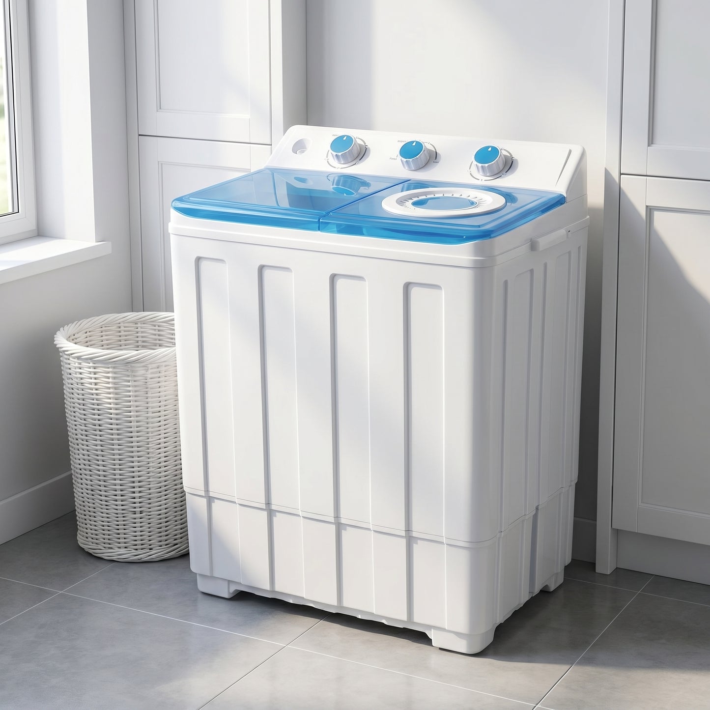 14lbs Portable Washing Machine With 9.5lbs Wash And 4.5lbs Spin, Twin