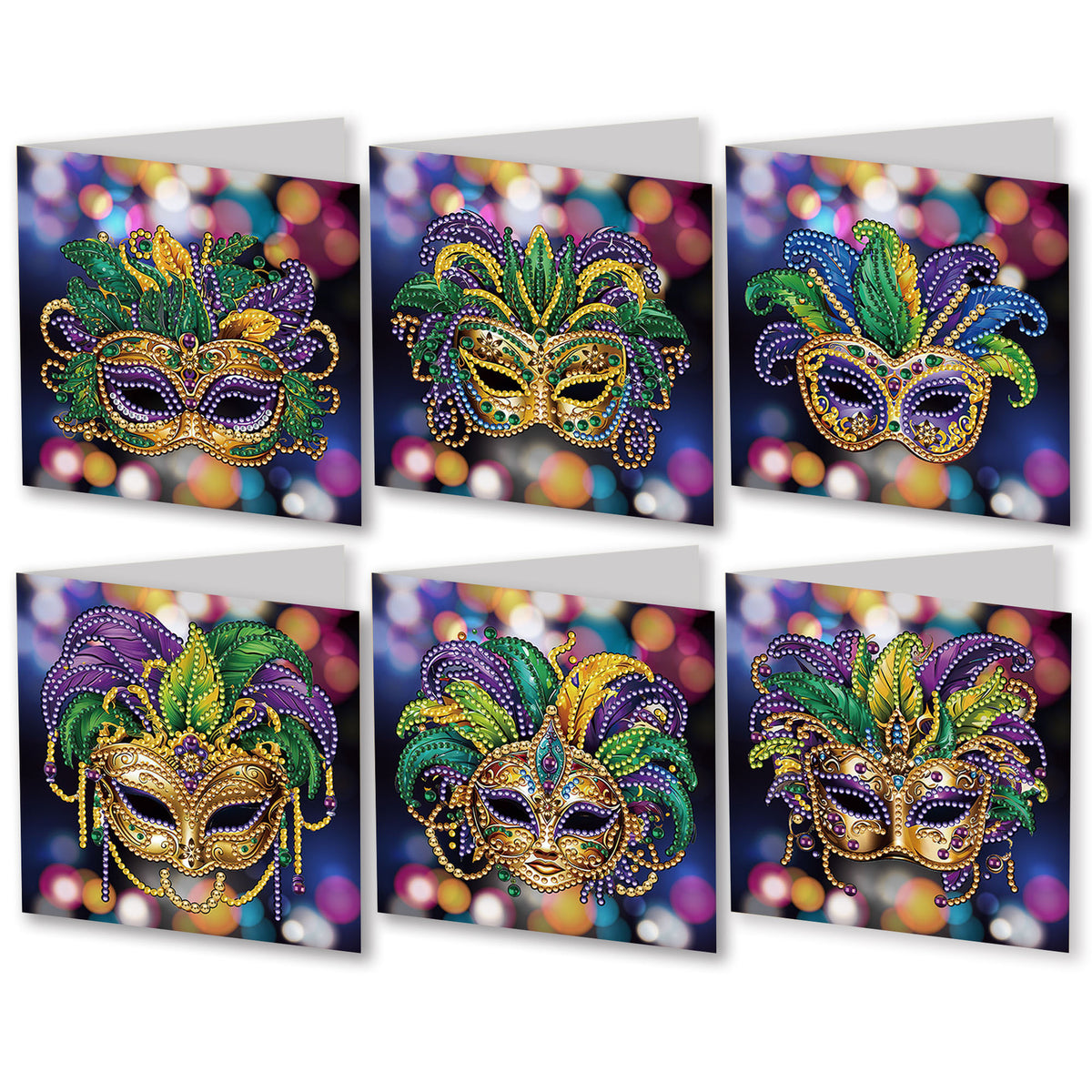 Handwritten Halloween Greeting Card Set - DIY Festive Diamond Cards