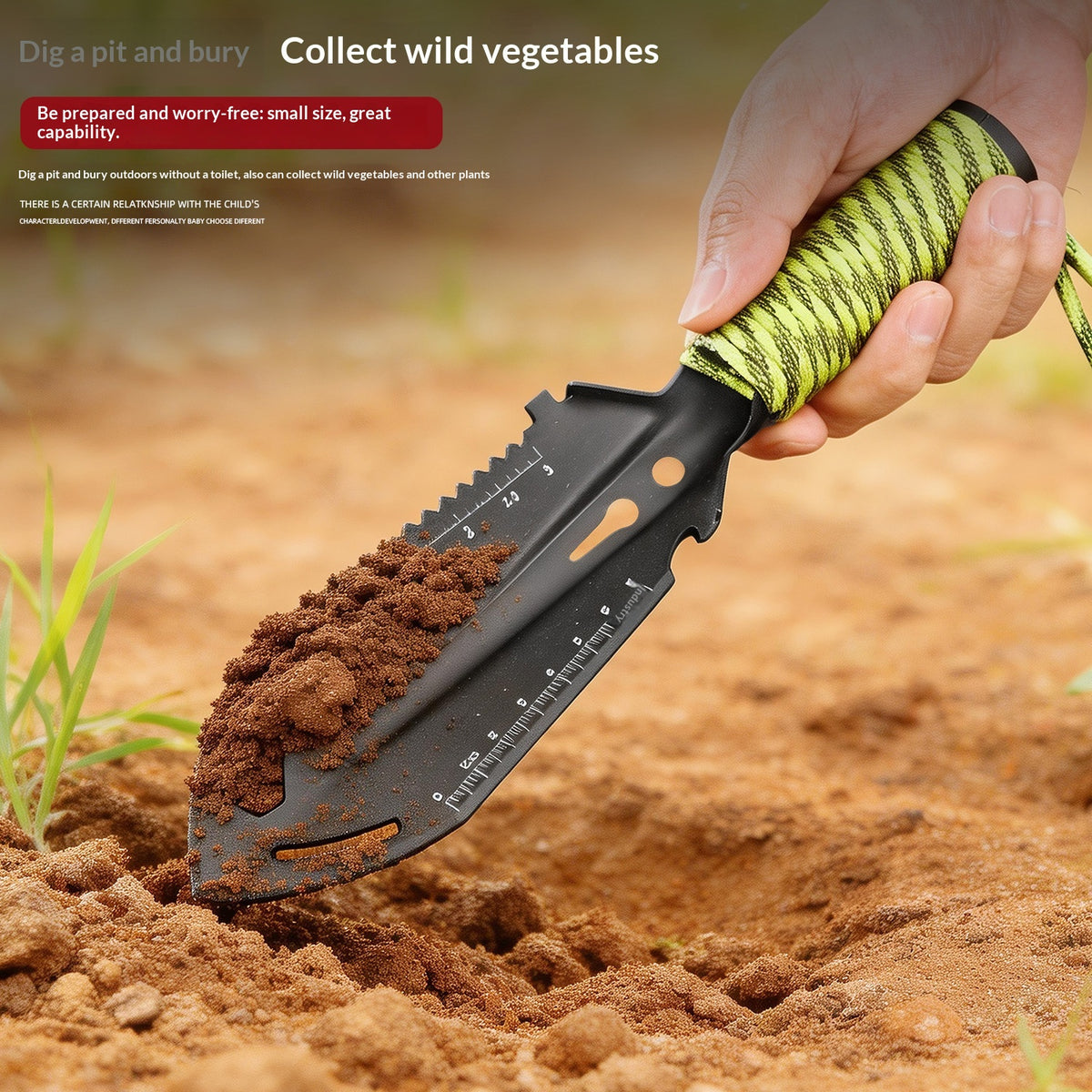 Multi-Functional Portable Gardening & Outdoor Self-Defense Shovel