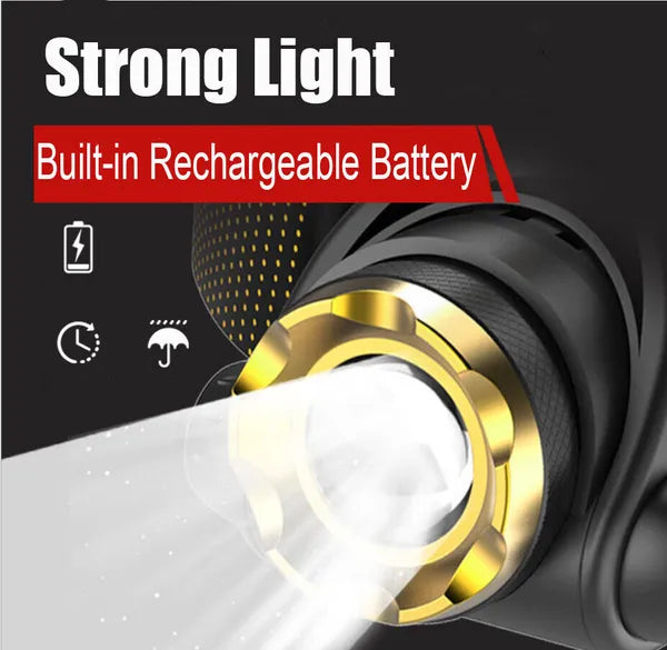 990000LM LED Headlamp - USB Rechargeable Head Torch for Outdoor Use