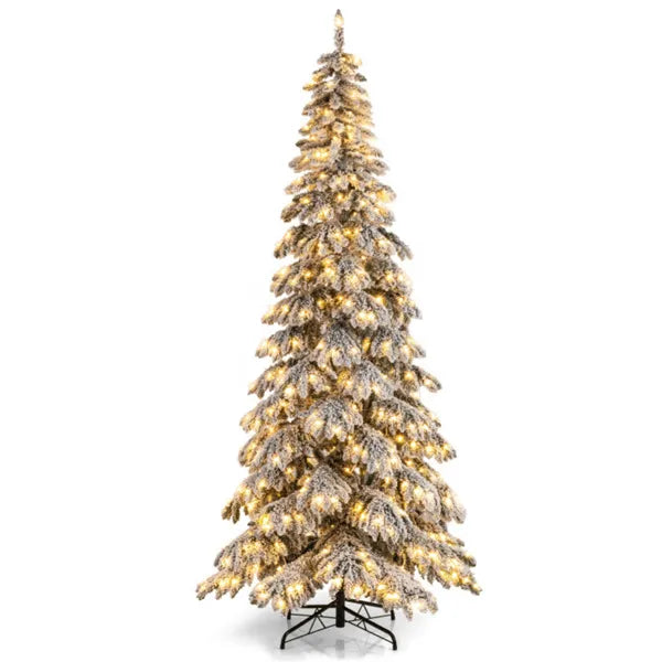9ft Pre-Lit Snow Flocked Christmas Tree with 500 LEDs - 3 Modes
