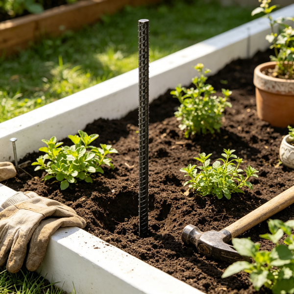 Heavy-Duty 16-Inch Rebar Stakes - Ground Anchors for Fencing, Tents, Gardening & Camping