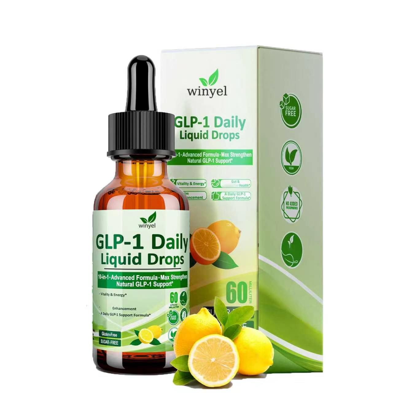 10-in-1 GLP-1 Support Liquid Drops with Berberine, Ceylon Cinnamon & Green Tea