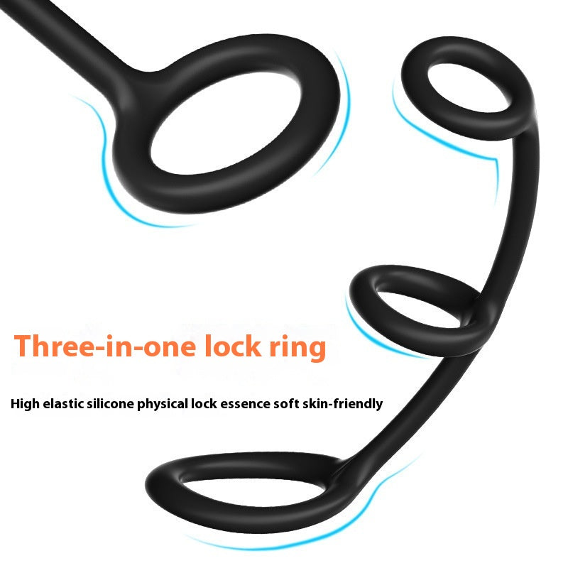 Male Silicone Lock Ring - Adult Wellness Toy, Black