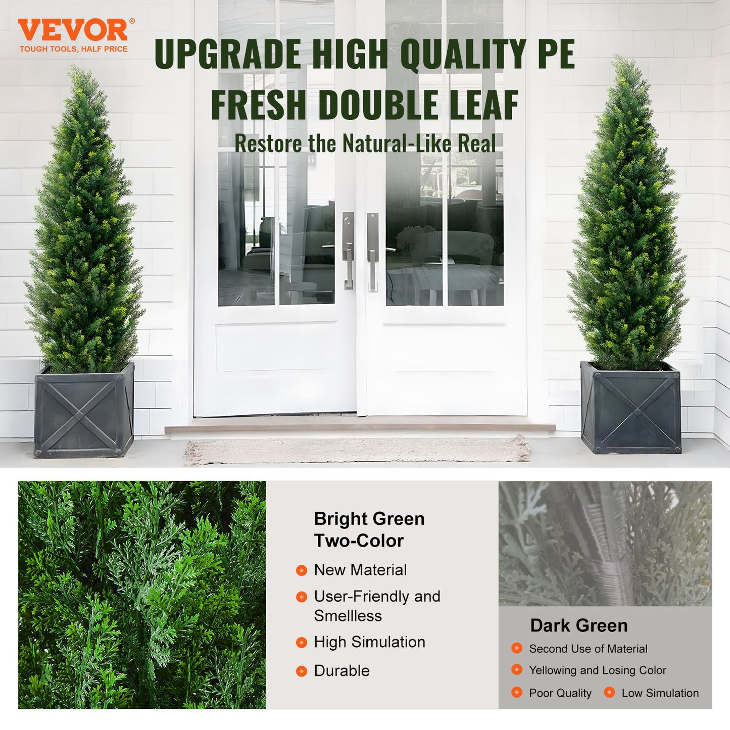 Artificial Cedar Topiary Tree 5ft UV-Resistant Outdoor & Indoor Decor - Green