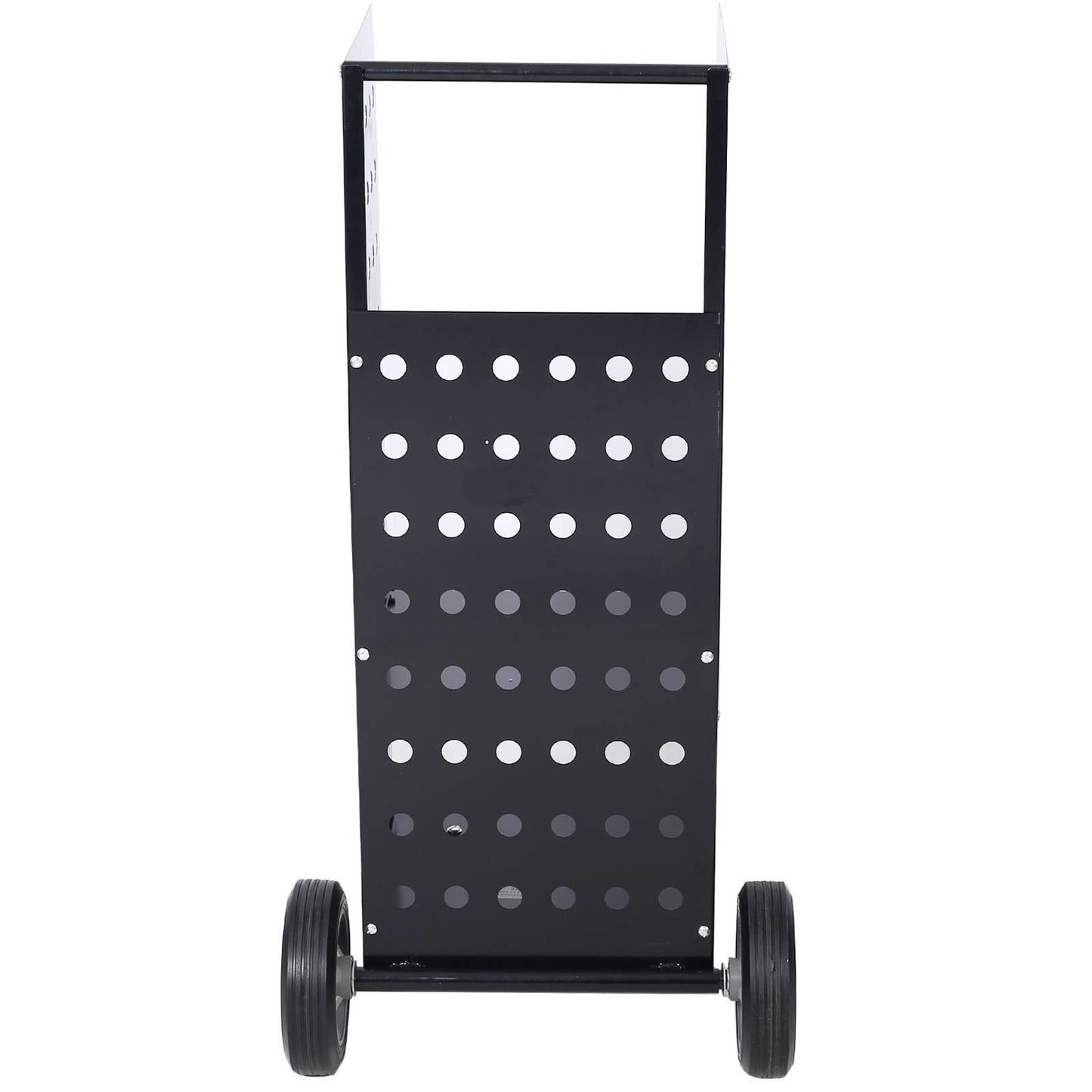 Firewood Cart with Rubber Wheels - Outdoor Log Rolling Carrier Black