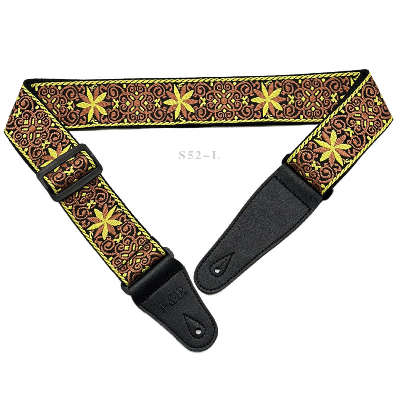 Bass Guitar Strap - Universal Embroidery Design for Musicians