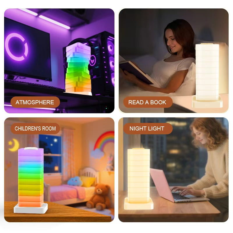 Stackable RGB Ambient Night Light - Custom Mood Lighting for Home & Gaming