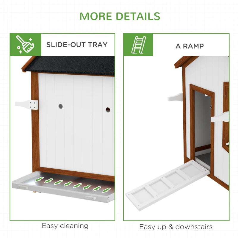 Wooden Chicken Coop for 3-5 Hens with Nesting Box & Waterproof Roof