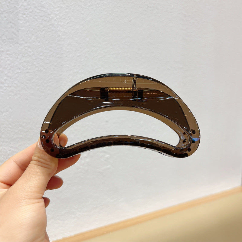 Large Hollow Jelly Crescent Hair Barrettes - Colorful Hair Accessories