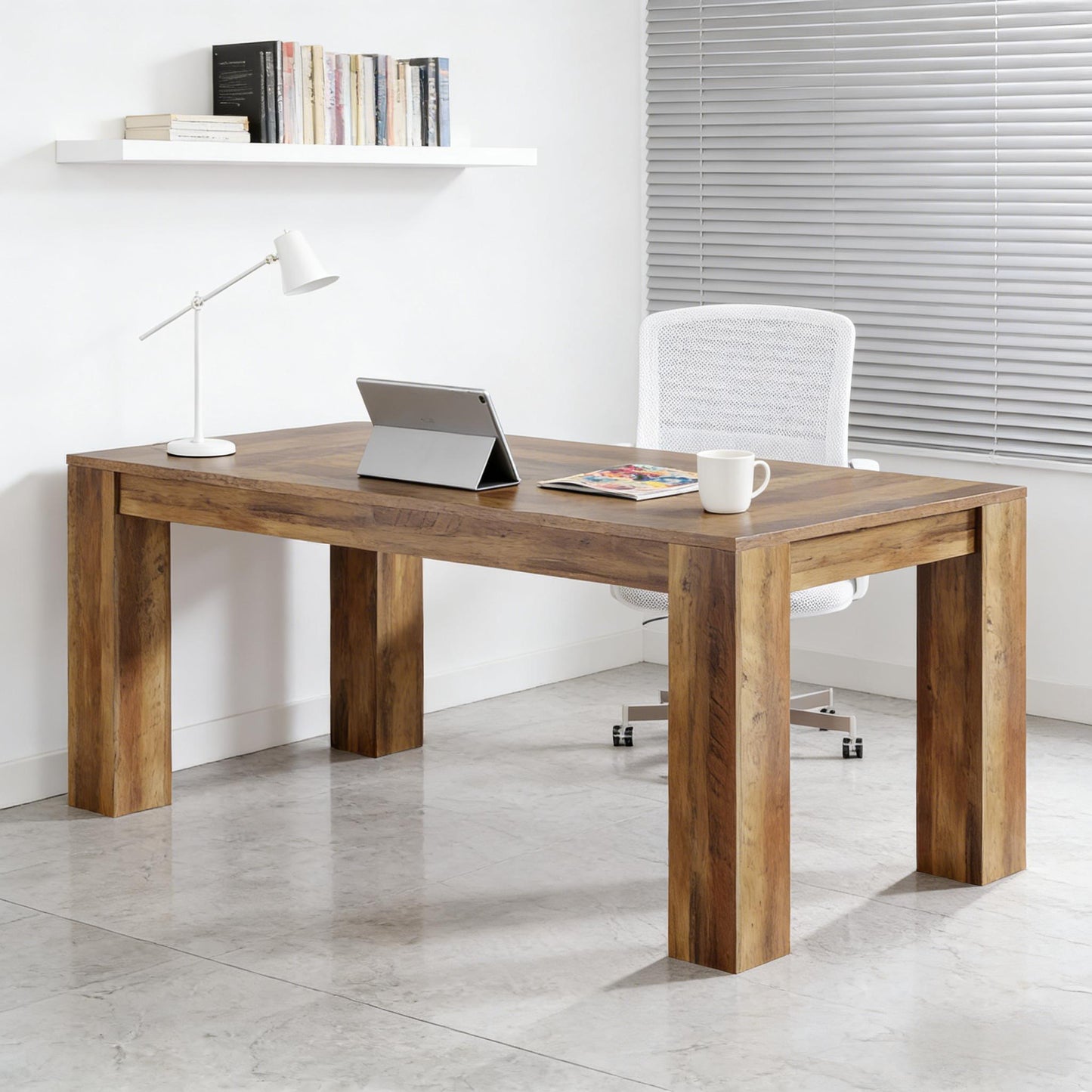 Rustic Brown Computer Desk - Minimalist Writing Table
