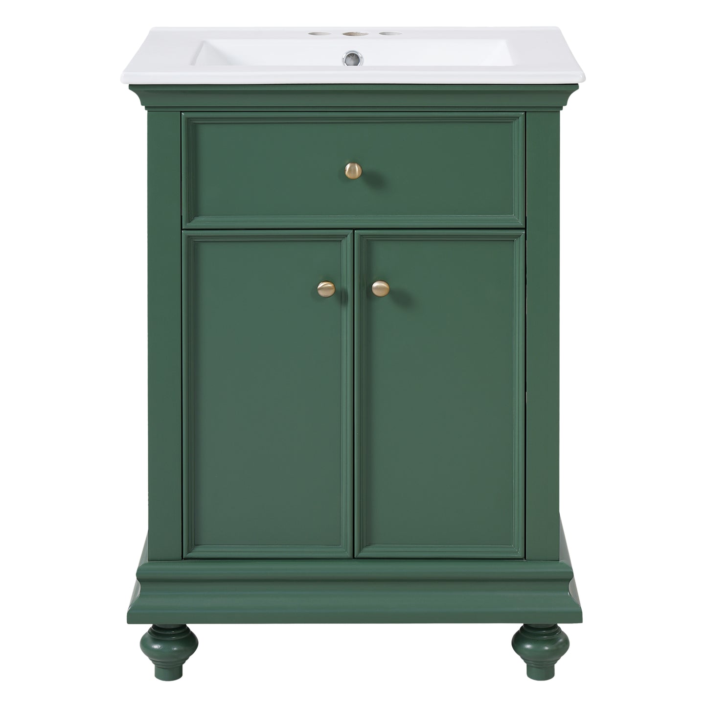 24" Modern Bathroom Vanity with Tip-Out Drawer - Green