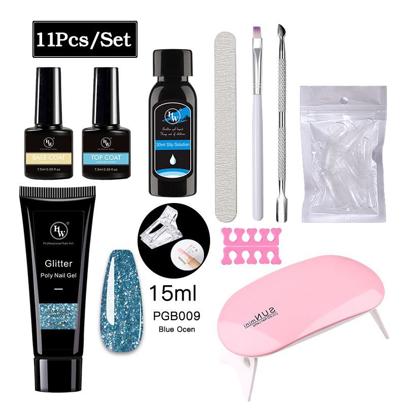 UV Gel Polish Nail Kit - 24 Colors with LED Lamp