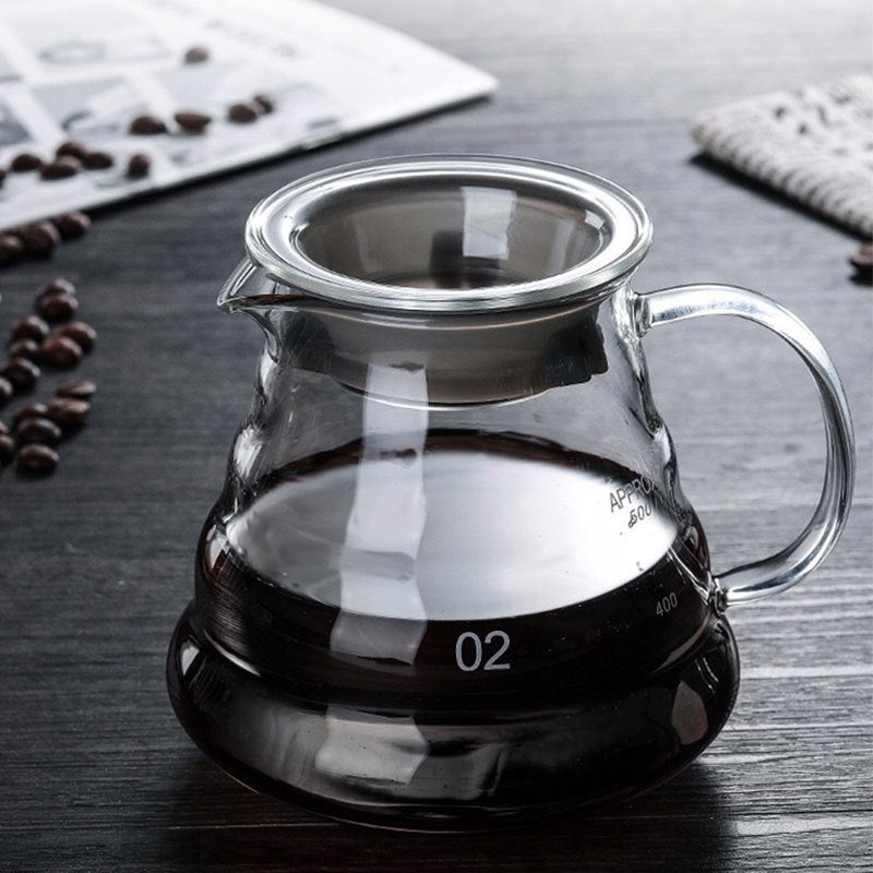 Glass Coffee Pot with Filter and Cloud Design - Handmade Kitchen Accessory