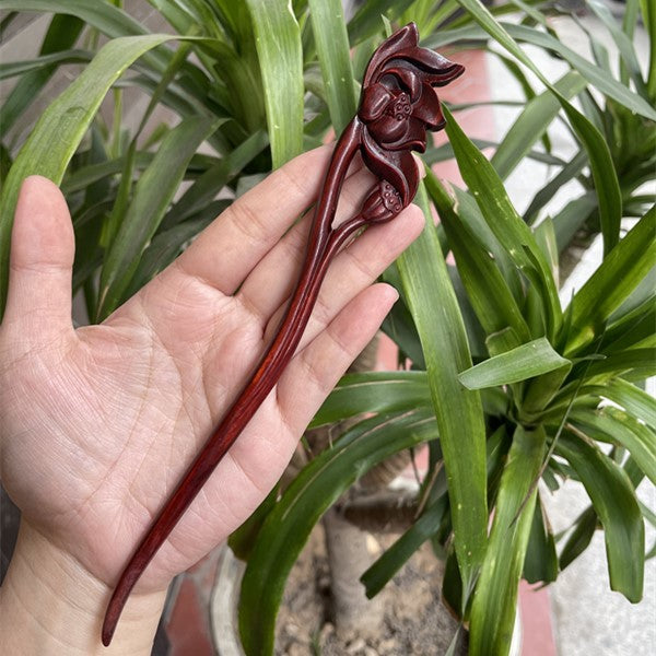 Ebony Antique Carved Hairpin