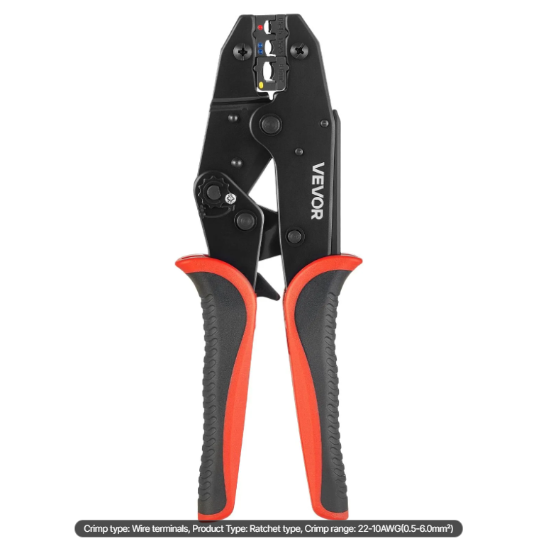 Ratcheting Wire Crimping Tool 22-10 AWG for Electrical Terminals