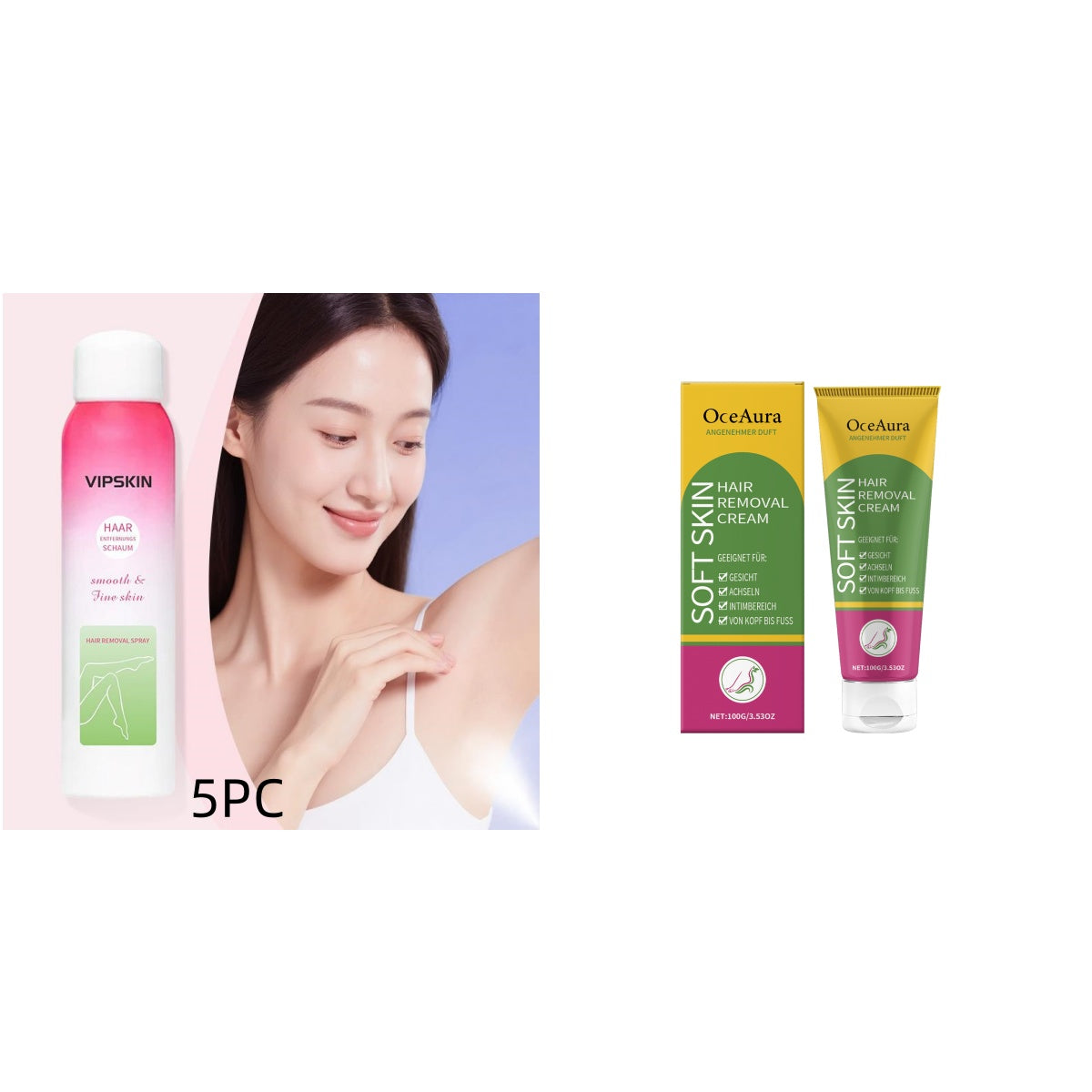 Hair Removal Spray Set - Mild & Non-Irritating 100ml