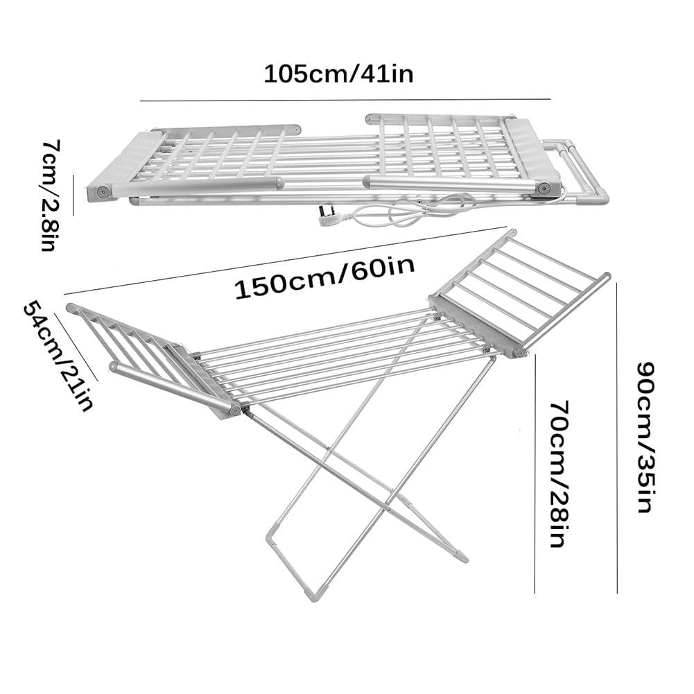 Electric Clothes Dryer Hanger - Floor-Standing Laundry Rack with Touchscreen