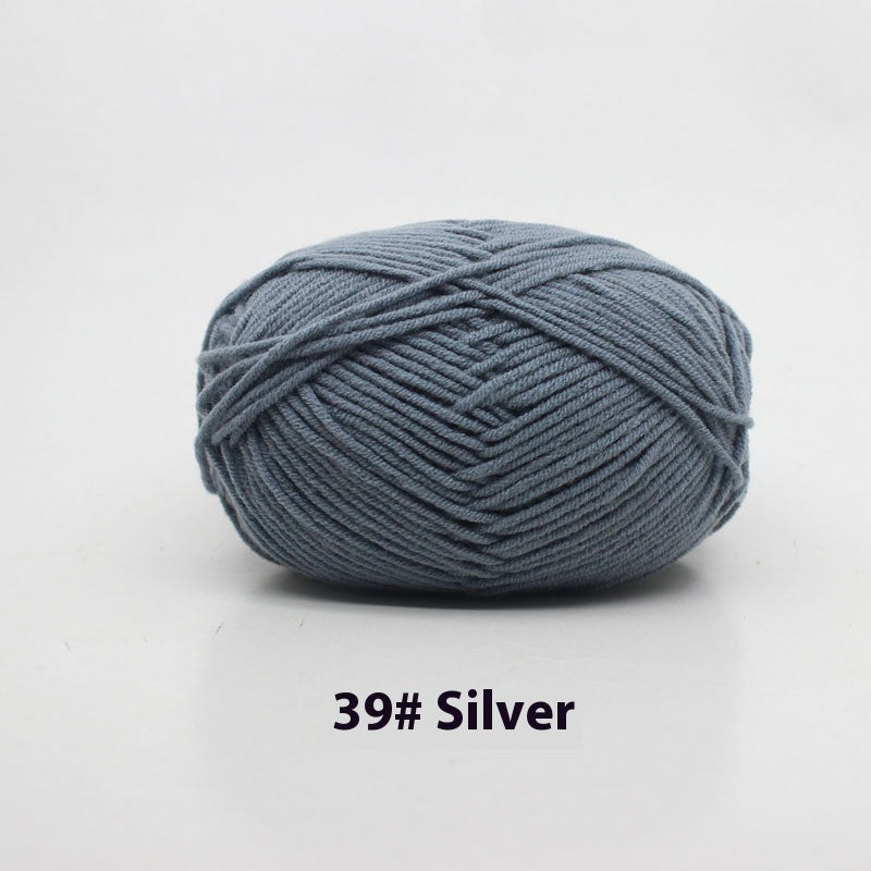 Four-Strand Milk Cotton Crochet Yarn Balls for Craft Projects - Multiple Colors