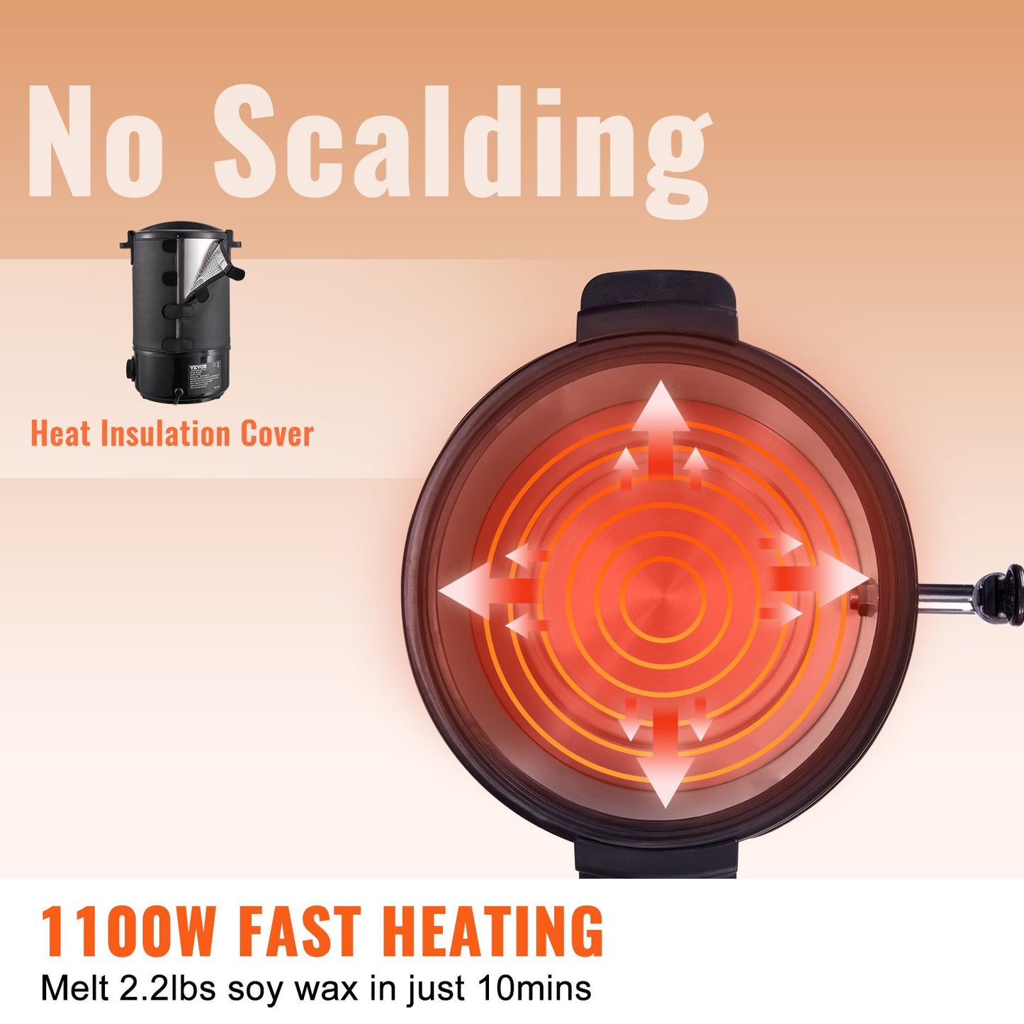 Electric Wax Melter for Candle Making - 6.5L Pot with Temperature Control