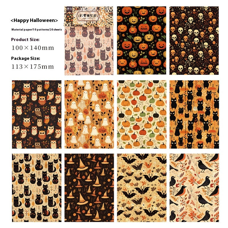 Retro Decorative Paper Sheets for Festive & Holiday Crafts - 20 Pack