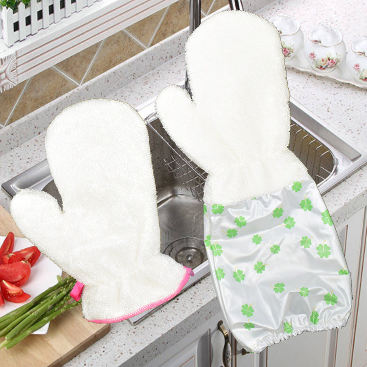 Waterproof Bamboo Fiber Dishwashing Gloves for Kitchen Cleaning