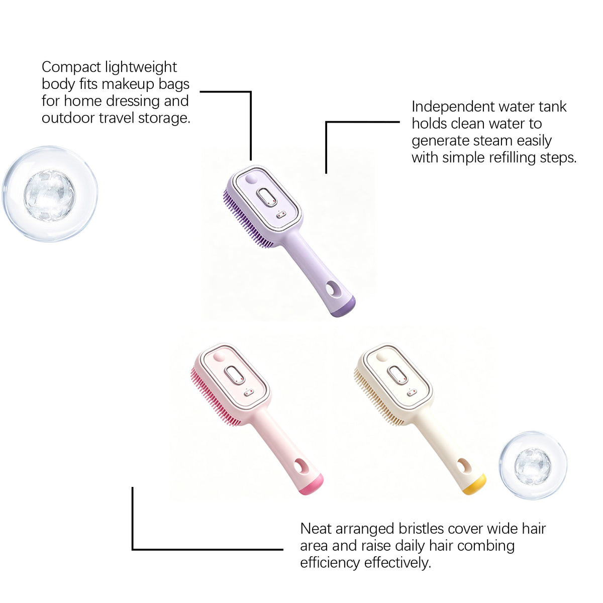 Electric Mist Massage Comb for Face Skin Care - Purple