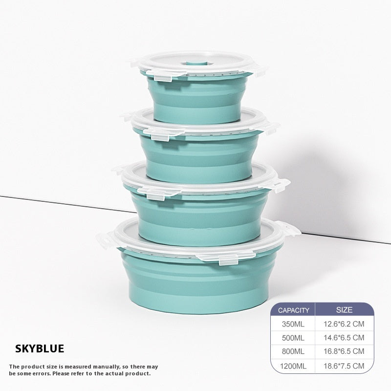 Outdoor Silicone Folding Lunch Box Set - Reusable Food Storage Container