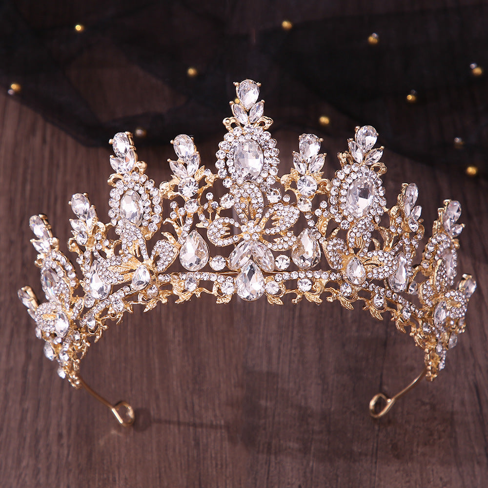 Luxury Bridal Crown Headpiece with Crystal Cross Design for Wedding & Special Occasions