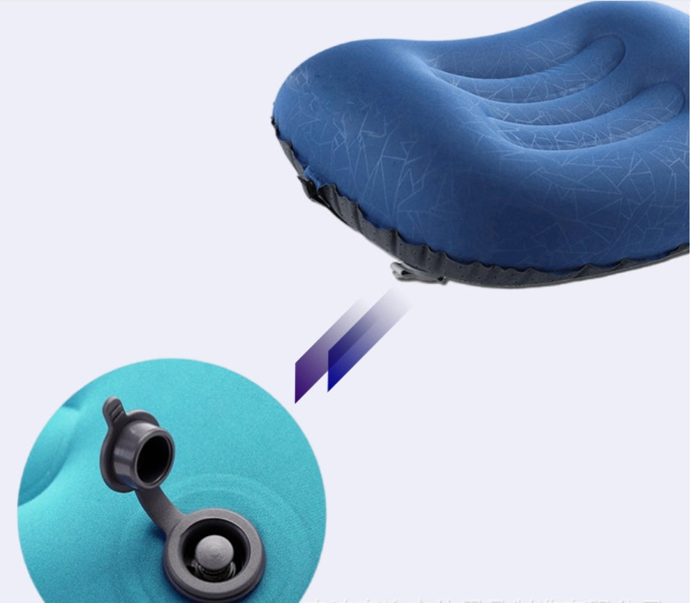 Inflatable Camping Pillow with Storage Bag - Outdoor Travel Pillow, Adjustable Size