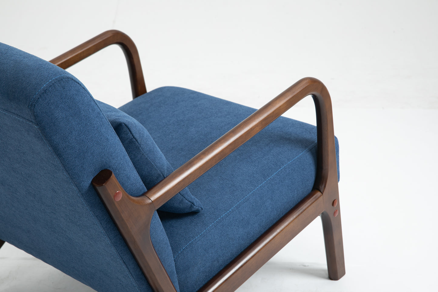 Mid Century Modern Accent Chair - Blue Upholstered Armchair