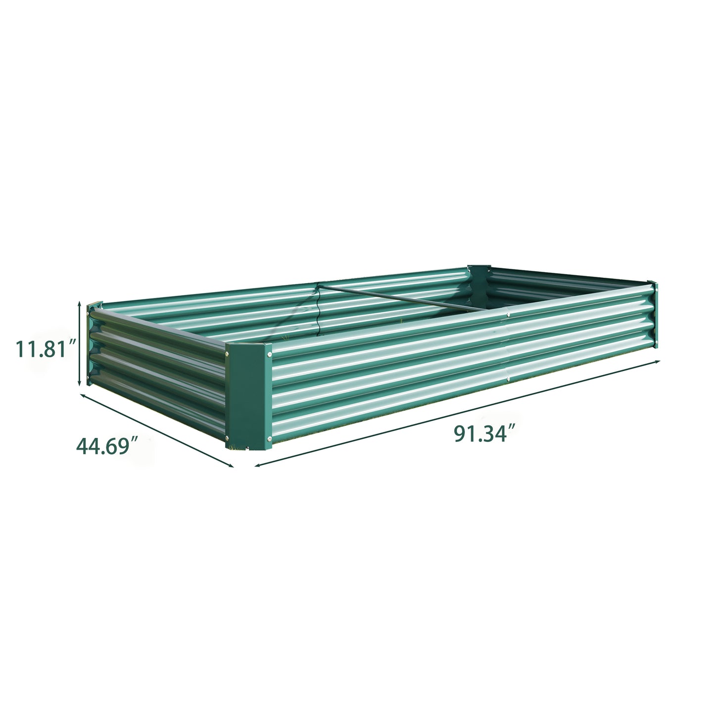 2-Piece Green Metal Raised Garden Planter Bed - 7.6' x 3.7'