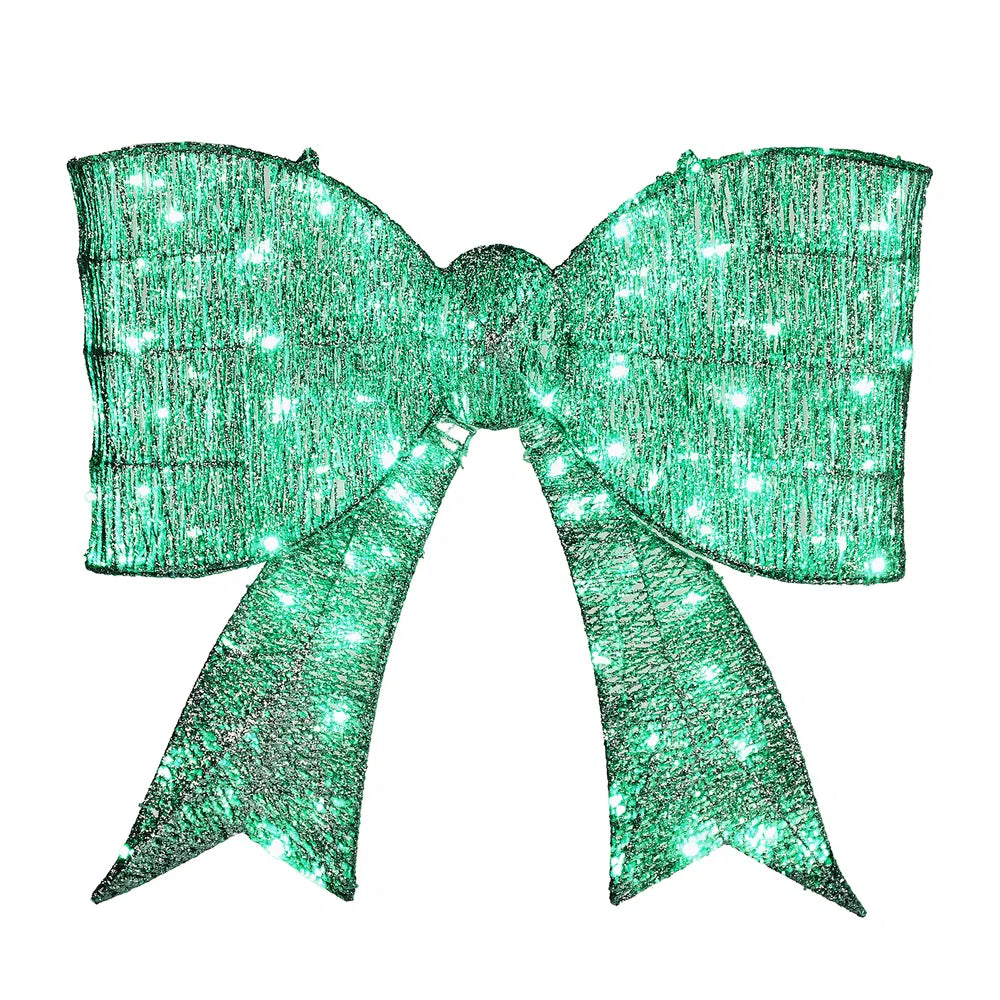 Giant Pre-Lit Christmas Bowknot Decoration with 124 LED Lights
