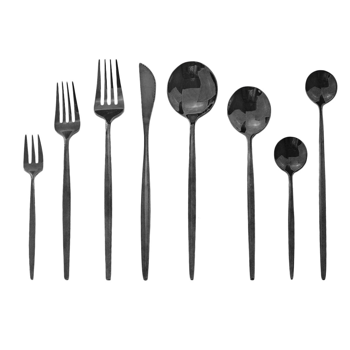 Stainless Steel Cutlery Set - Steak Knife, Fork & Spoon - Multiple Finishes