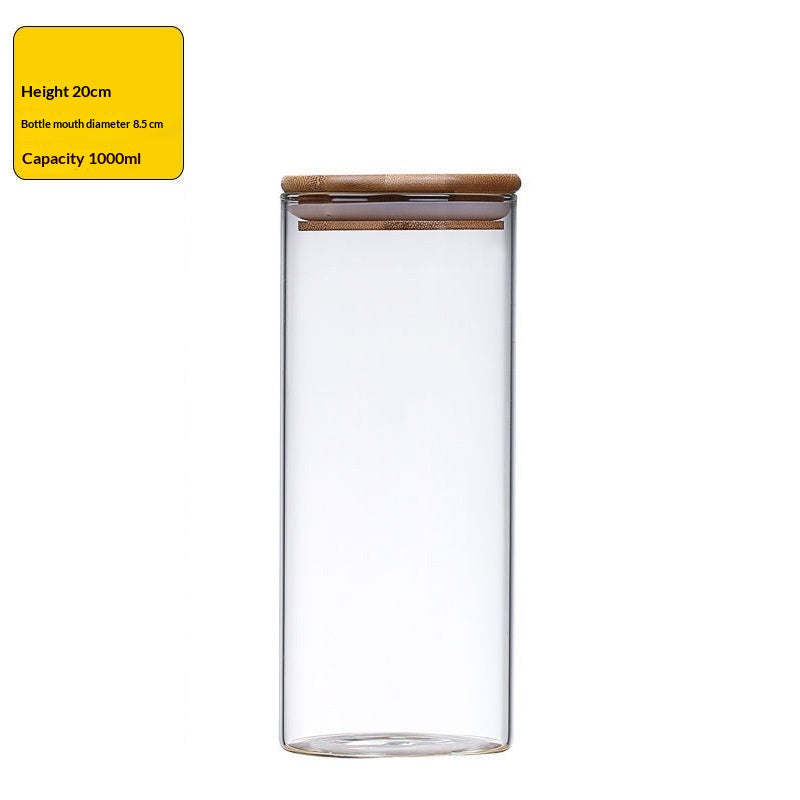 Sealable Food Storage Canisters Set with Bamboo Lids - Glass Bulk Container