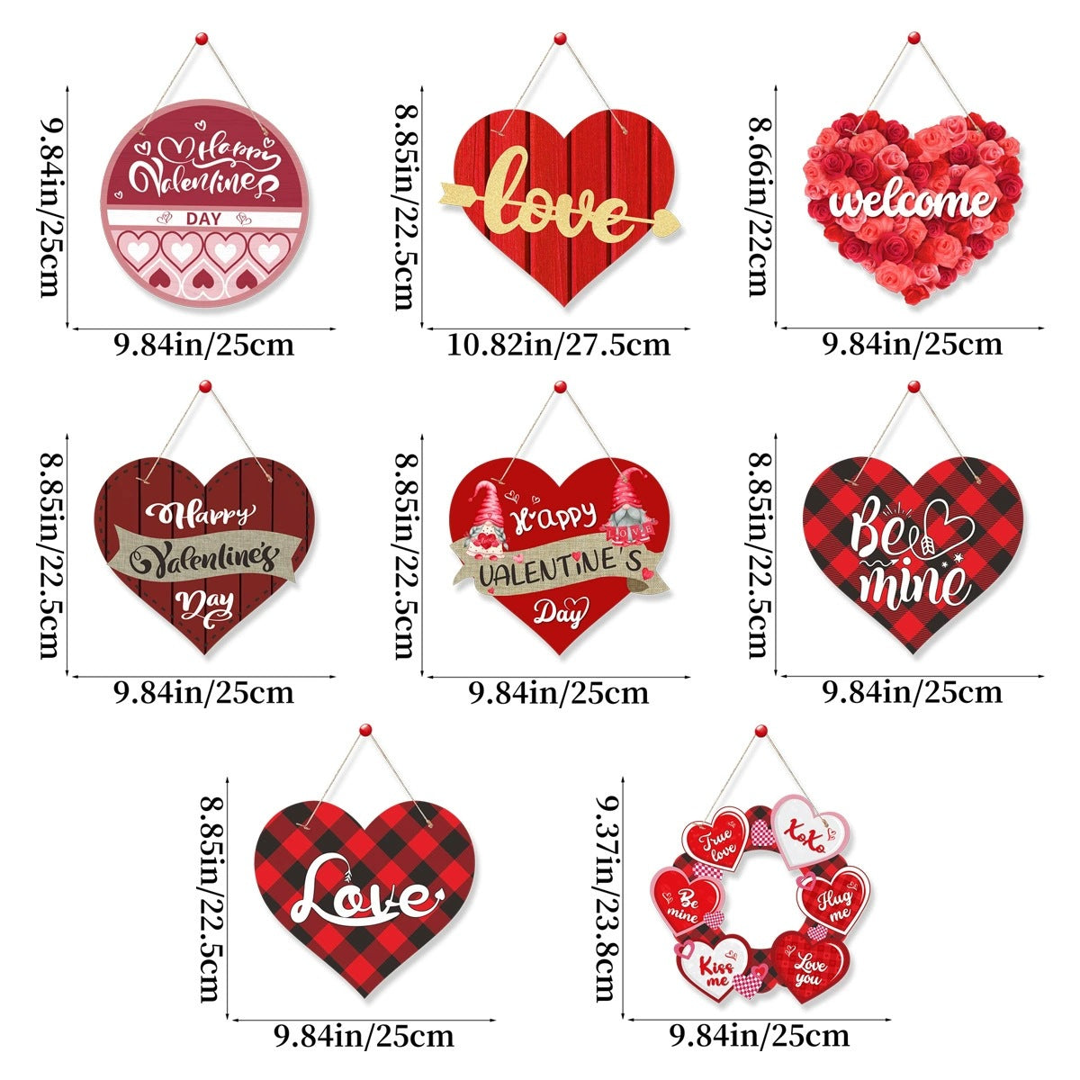 Valentine's Day Romantic Door Hanging Sign Wedding Room Decor - Multiple Styles