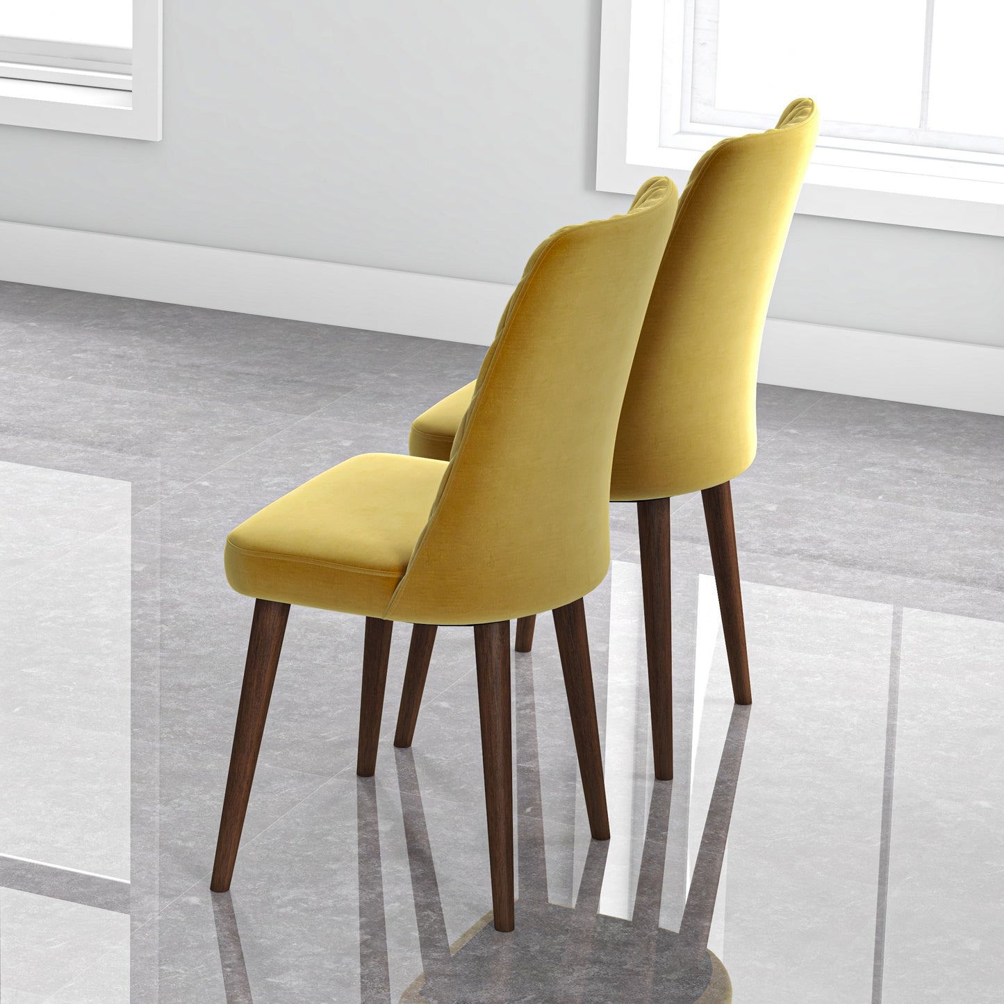Easy To Clean With Removable Covers Katie Mid-Century Modern Velvet