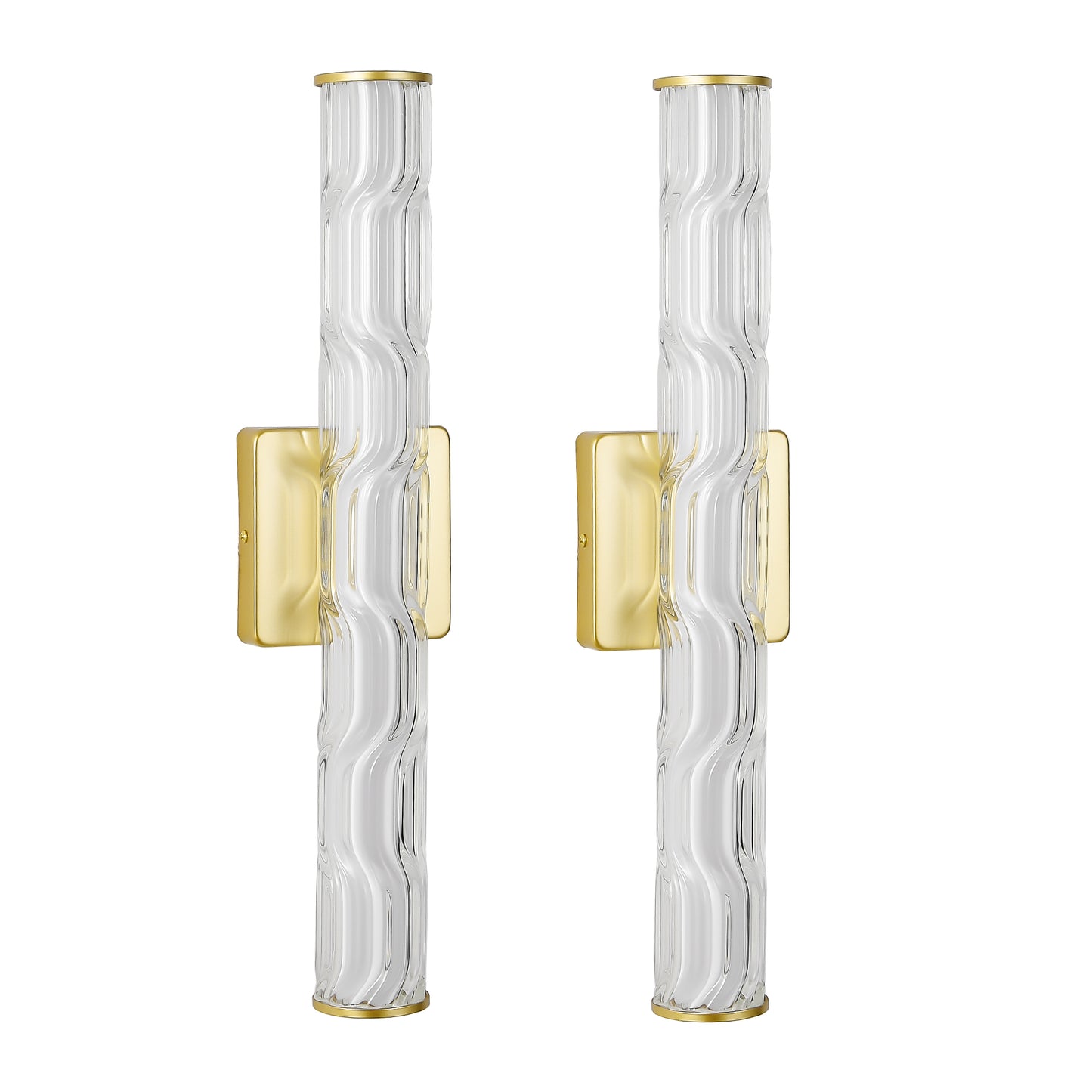Modern K9 Crystal Wall Sconce - 19.7in Gold Set of 2
