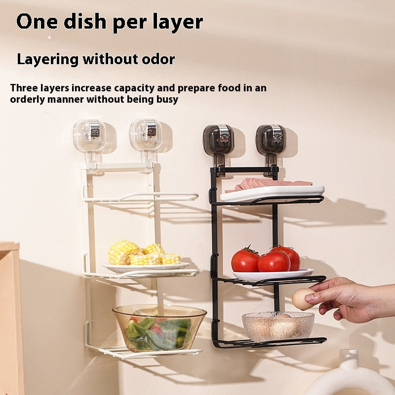 Wall-Mounted Dish Rack with Suction Cups - Multi-Purpose Kitchen Storage