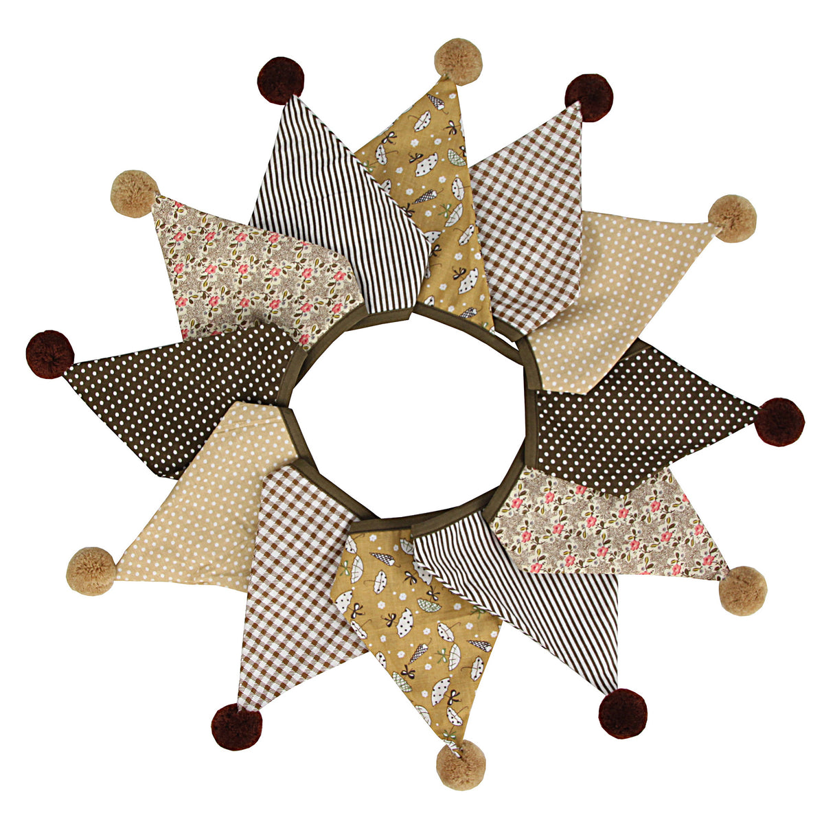 Cotton Wool Ball Triangle Flags Set for Home & Party Decor - 3.2m Length