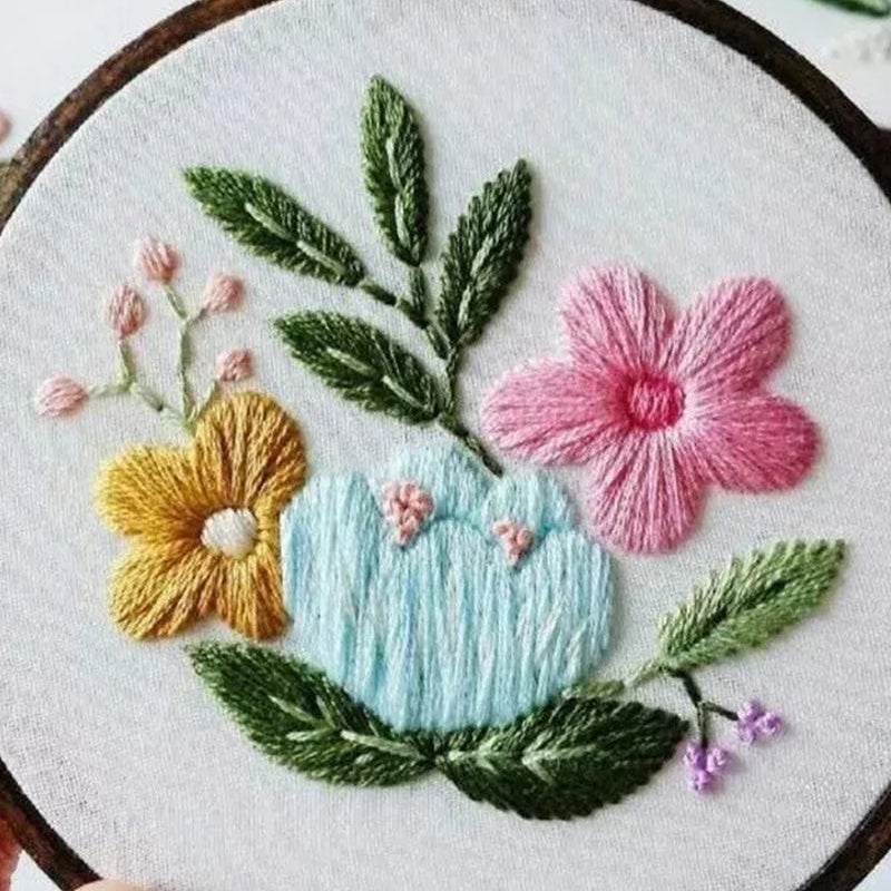 Primary Ribbon Embroidery Kit for Beginners - 3D Craft Set with Color Options