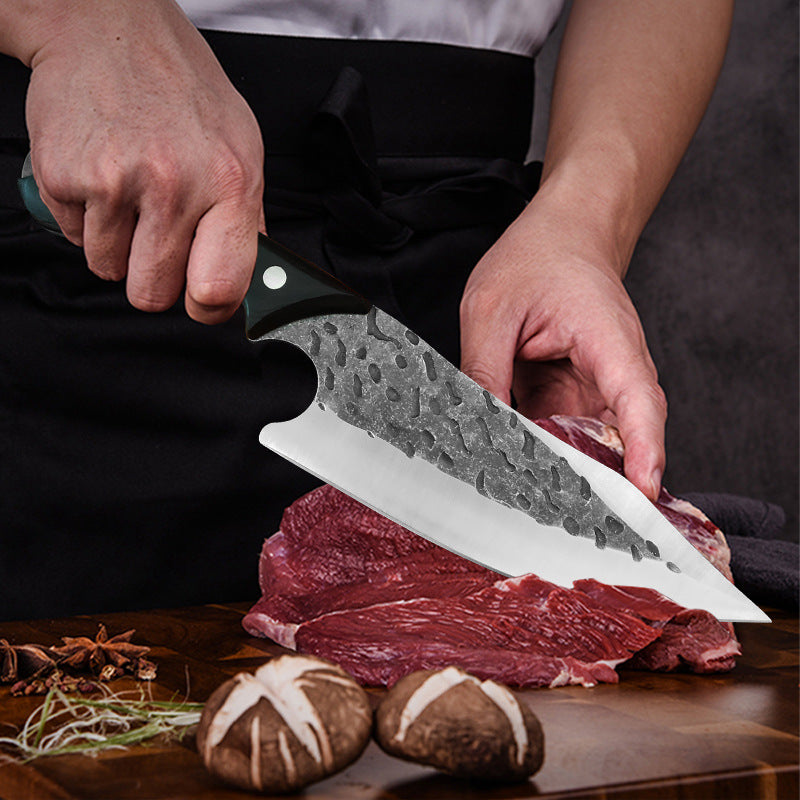 Hand-Forged Boning Knife with Replaceable Blade and Wooden Handle