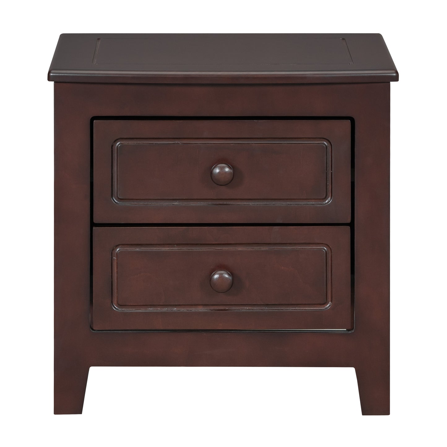 2-Drawer Nightstand For Bedroom, Mid Century Retro Bedside Table With